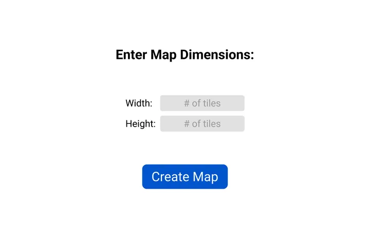 Low-fi: enter map dimensions
