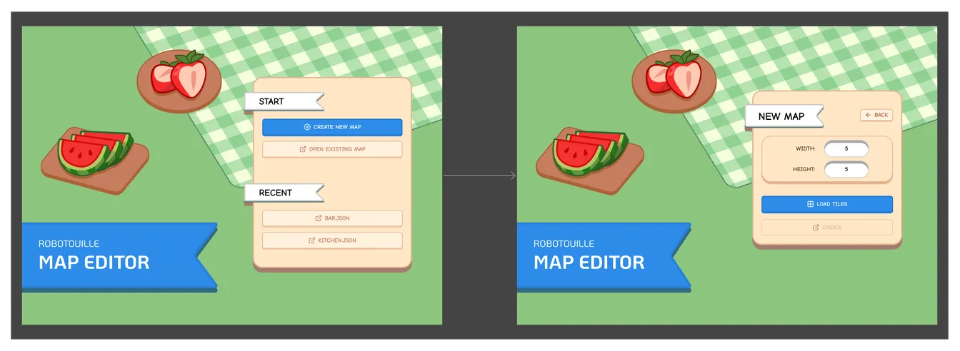 Hi-fi: home screen to new map flow