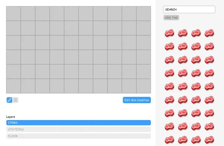 Styled controls over a grey canvas